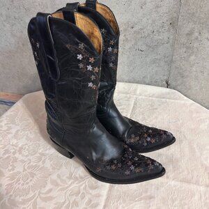 Yippee Ki Yay by Old Gringo Women’s Cowboy Black Boots, Embroidered – Size 10